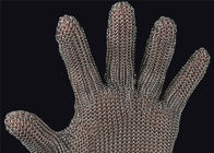 Cinco guantes resistentes cortados del acero inoxidable de los fingeres, guantes del corte de la carne del metal