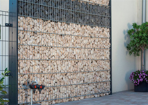 malla soldada con autógena de apertura de Gabions del alambre de los 75x75MM para la pared de la decoración del jardín