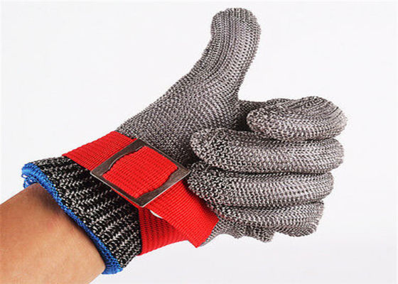 Guantes de la seguridad del acero inoxidable SS304, guantes de la malla metálica para cortar
